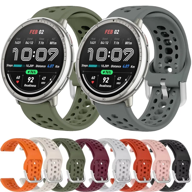 Официальный силиконовый ремешок 1:1 для Amazfit Active 2, оригинальный удобный дышащий браслет, ремешок для часов Amazfit GTS 4/3 Correa