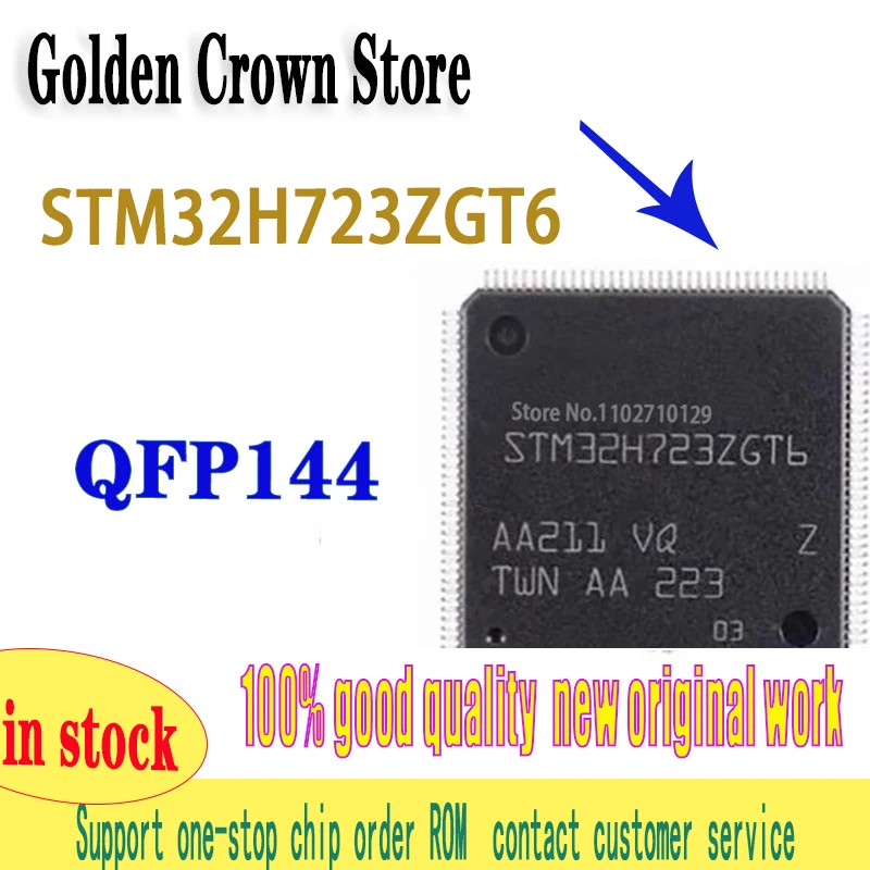 1PCS/LOT  DIXSG STM32H723ZGT6 STM32H723 STM32 H723ZG H723ZGT6 STM32H LQFP-144 ARM Cortex-M7 32-bit Microcontroller MCU Chip IC