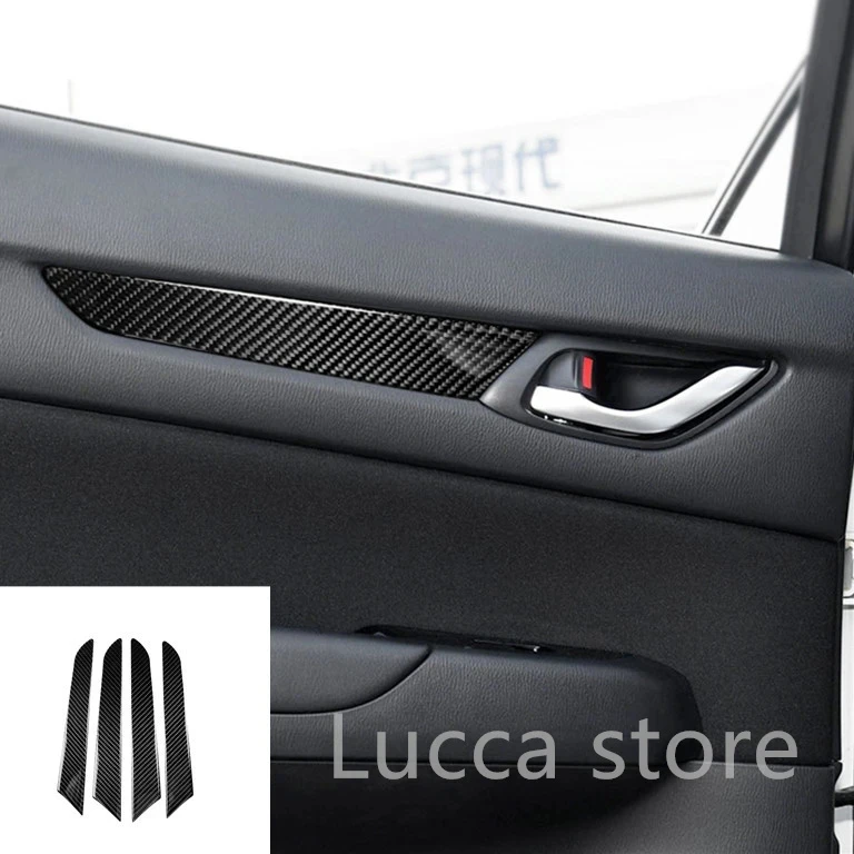 For Mazda CX-5 CX5 2017 2018 Electronic Handbrake Knob Button Panel Cover Trim Sticker Carbon Fiber Interior Auto Assesories