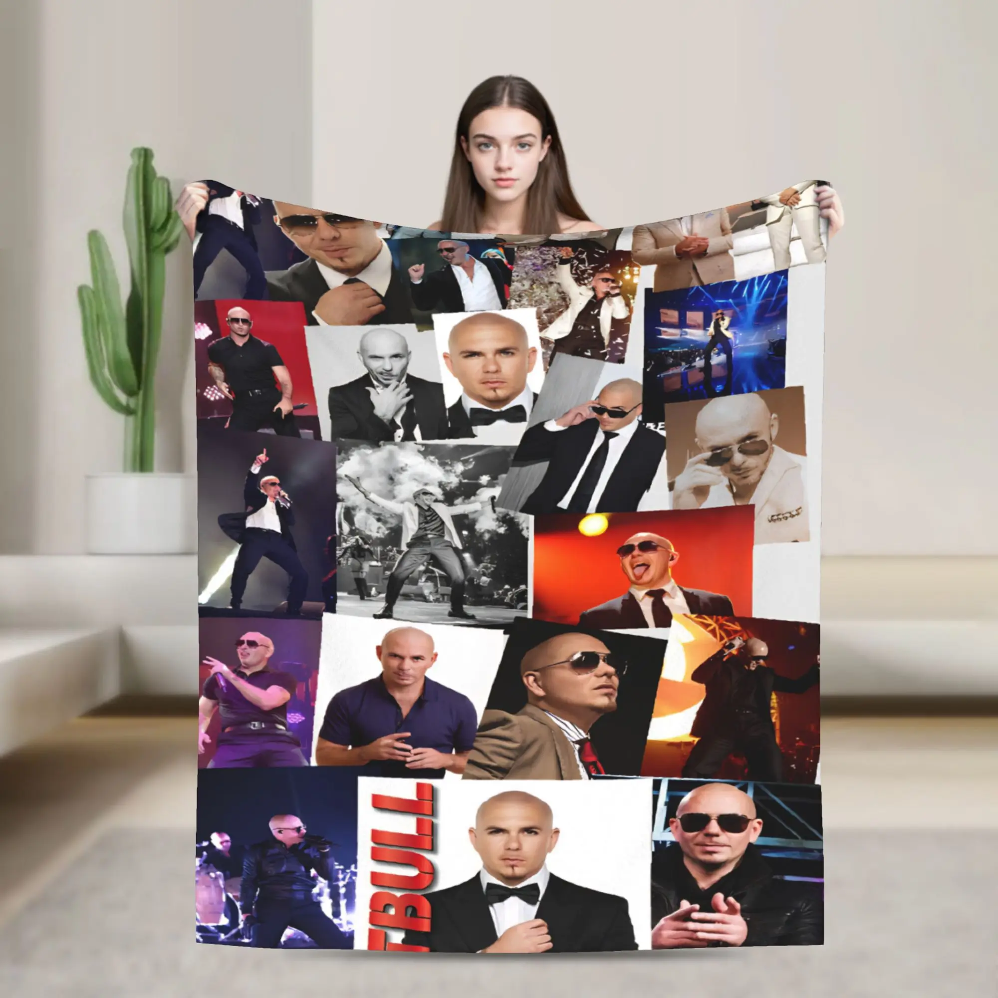 Pitbull On Tour Mr Worldwide  Merch Blanket Lightweight Thin Fleece  Throw Blanket Cozy Rug Piece
