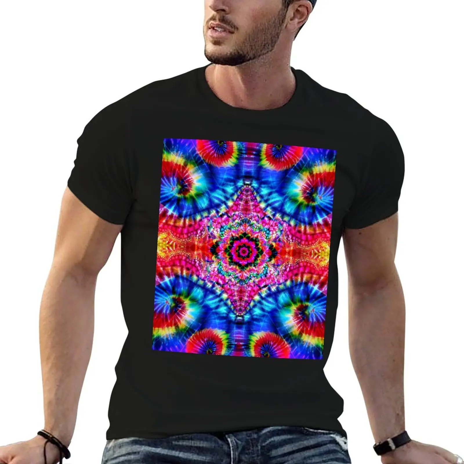 

Tie-Dye Psychedelic / New-Age Hippie Festival T-Shirt man t shirts for men funny t shirts cotton T-Shirt