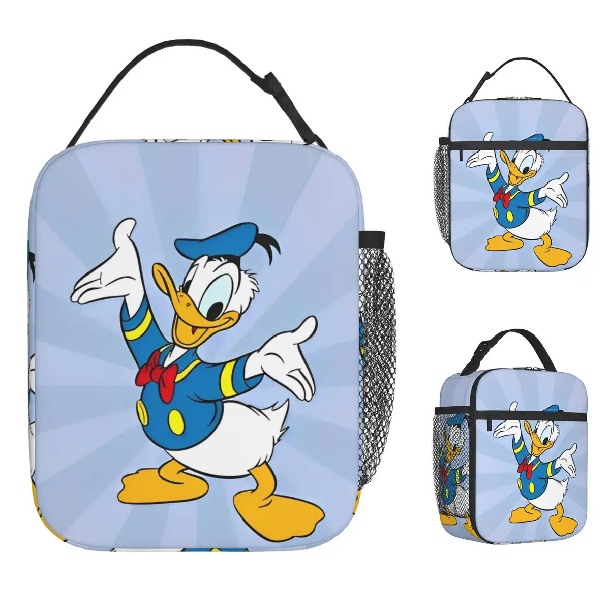 

Дональд Дак, милые мультяшные изолированные сумки для обеда, сумка-холодильник Контейнер для еды, большая вместительная сумка для обеда, сумки для еды, школьные сумки