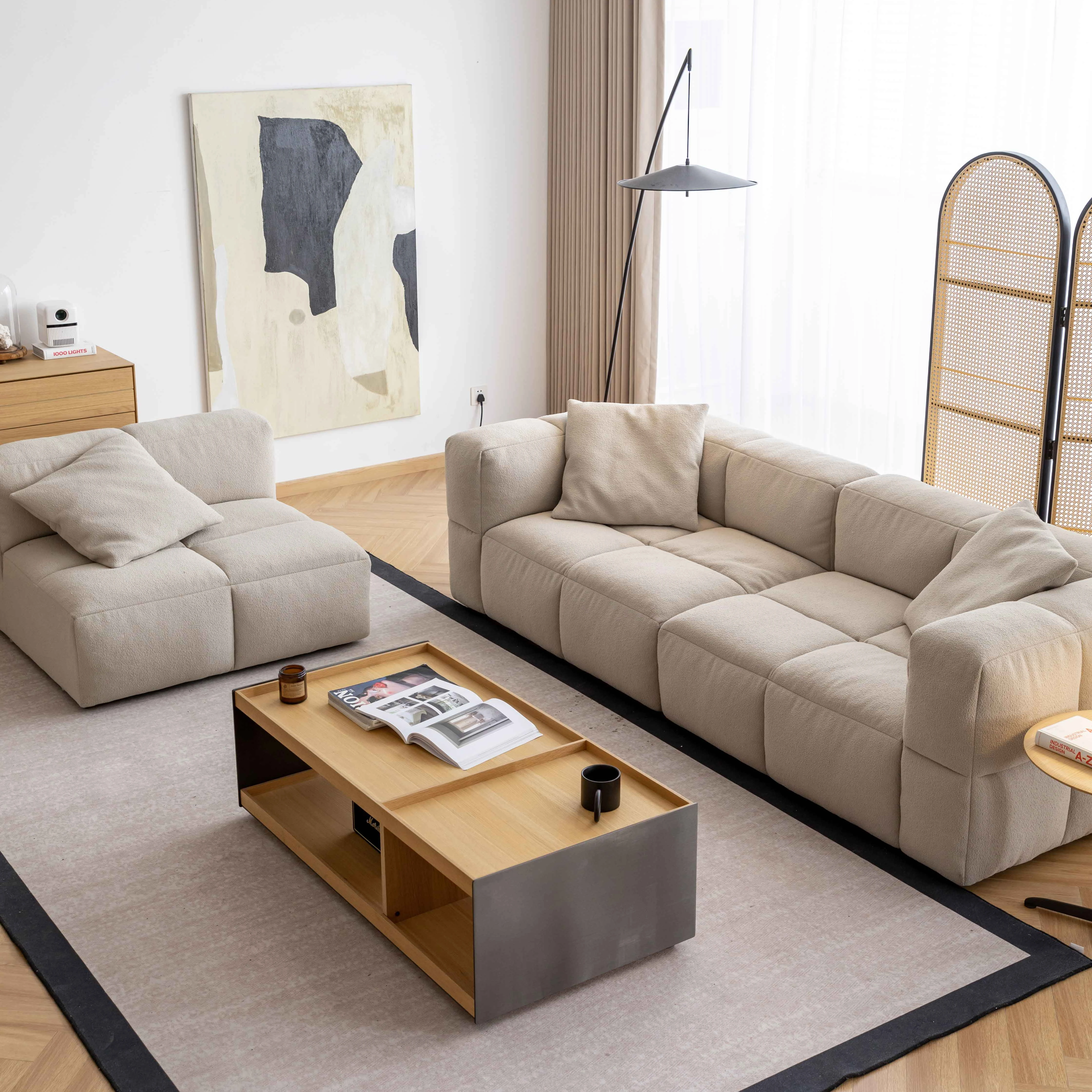 Lounge Suit Furniture Set Fabric Couches Luxury Modular Sofa for Living Room