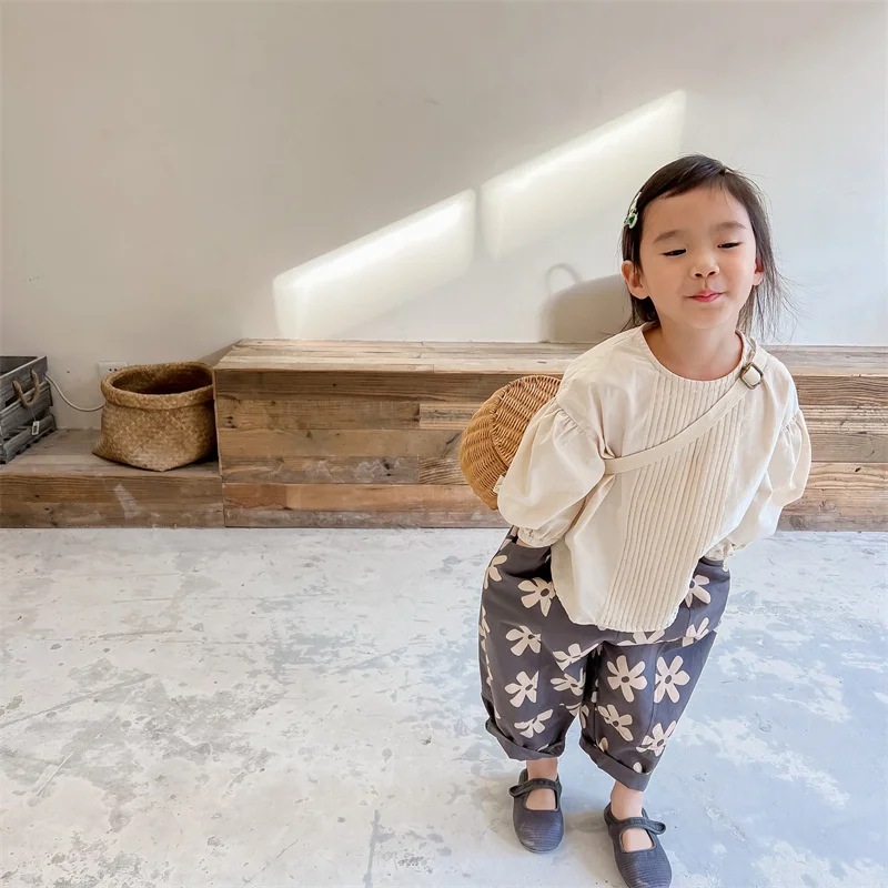 Girl Leggings Kids Baby Long Jean Pants Trousers 2024 Flowers Spring Summer Cotton Christmas Outfit Teenagers Children Clothing