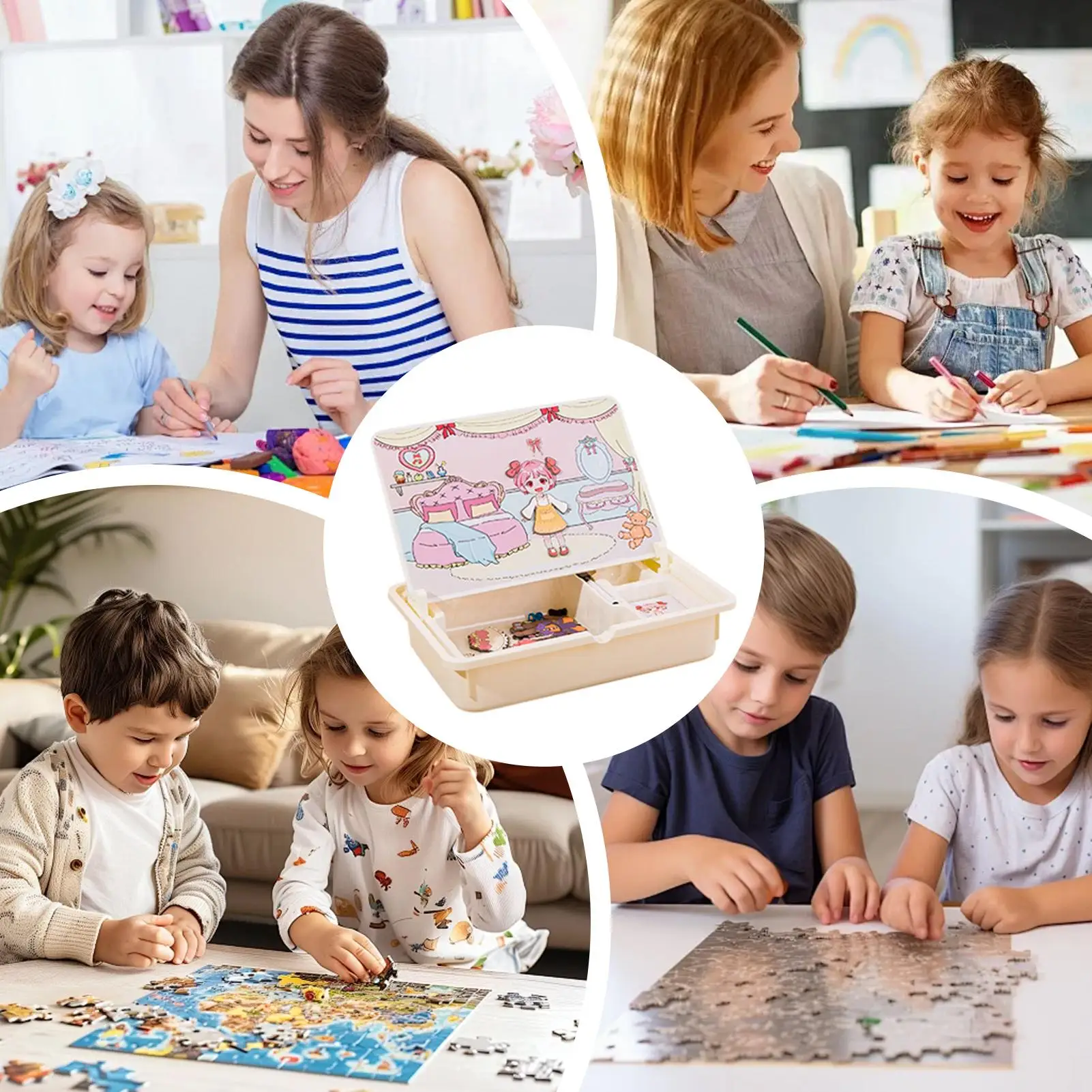 

Magnetic Puzzle Box for Kids Toddler Magnetic Puzzle Learning Toys Toddler Travel Games with Carrying Case for Preschoolers Kids