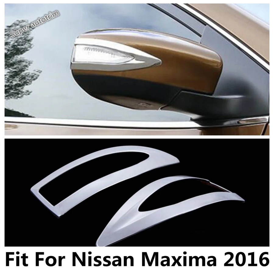 

Side Door Rearview Mirror Strip Decoration Protection Cover Trim Fit For Nissan Maxima 2016 ABS Chrome Accessories Exterior Kit