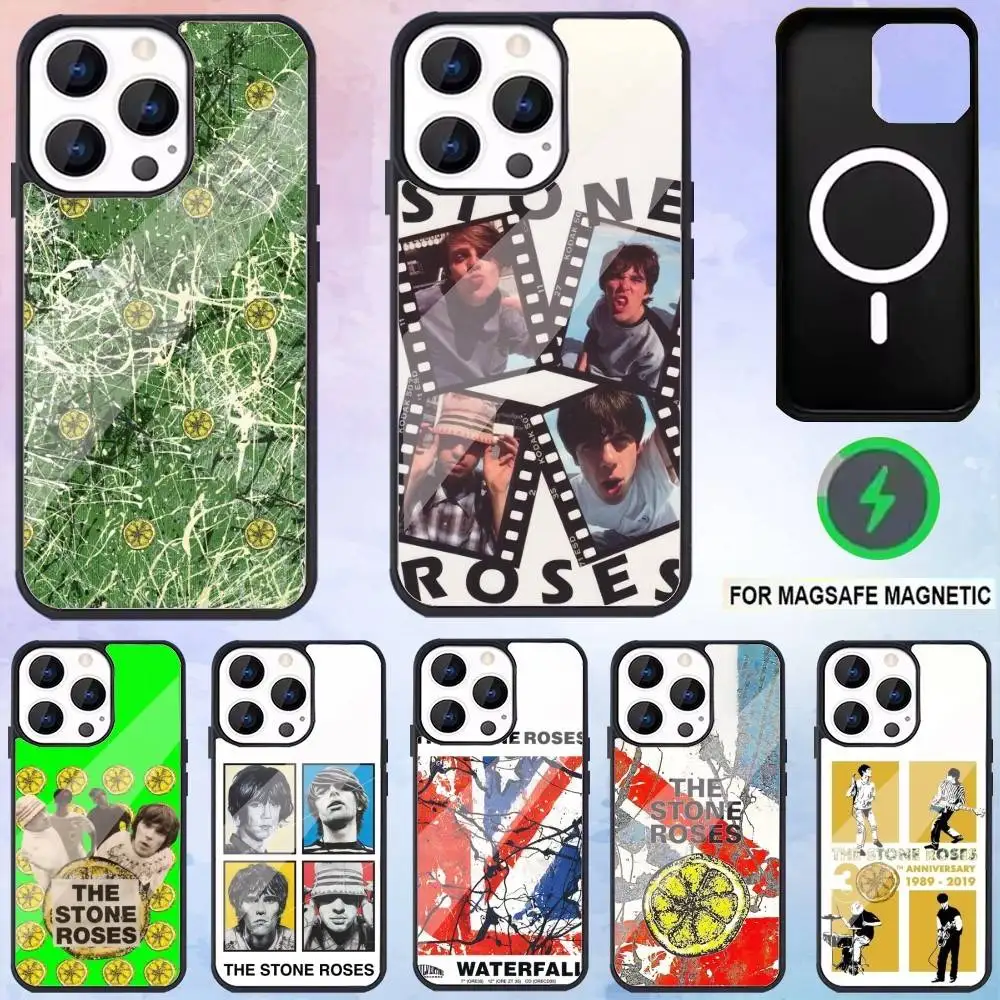 

B-band The Stone Roses Phone Case For iPhone17,16,15,14,13,12,11 Plus,Pro Max Magnetic For Magsafe Wireless Charging
