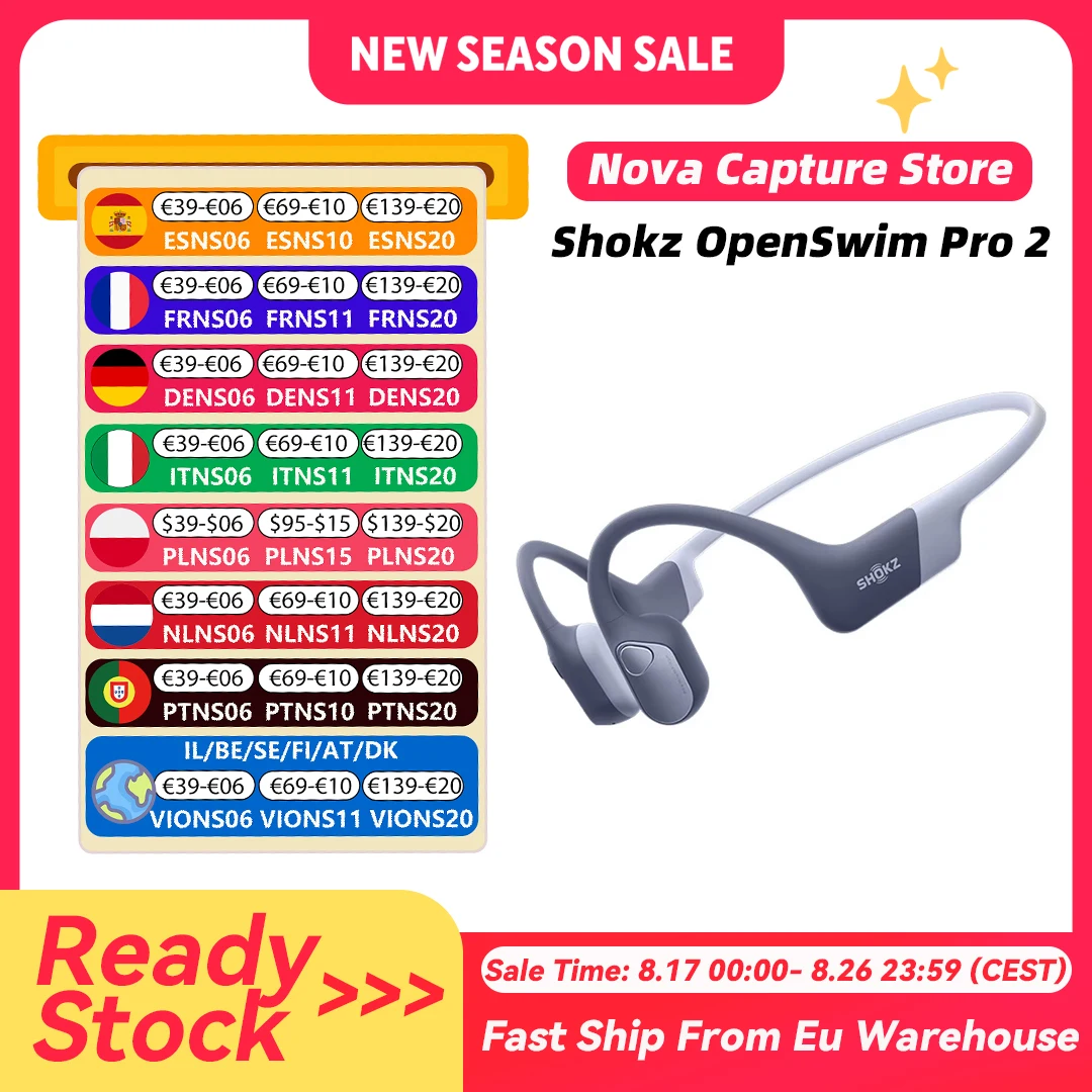 Shokz OpenSwim Pro 2 S720 Knochenleitungs-Schwimmkopfhörer für Sport und Laufen - Neu Original 2026