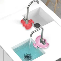 Kitchen Silicone Faucet Mat Flower Sink Splash Pad Drain Pad Bathroom Countertop Protector Shampoo Soap Dispenser Quick Dry Tray