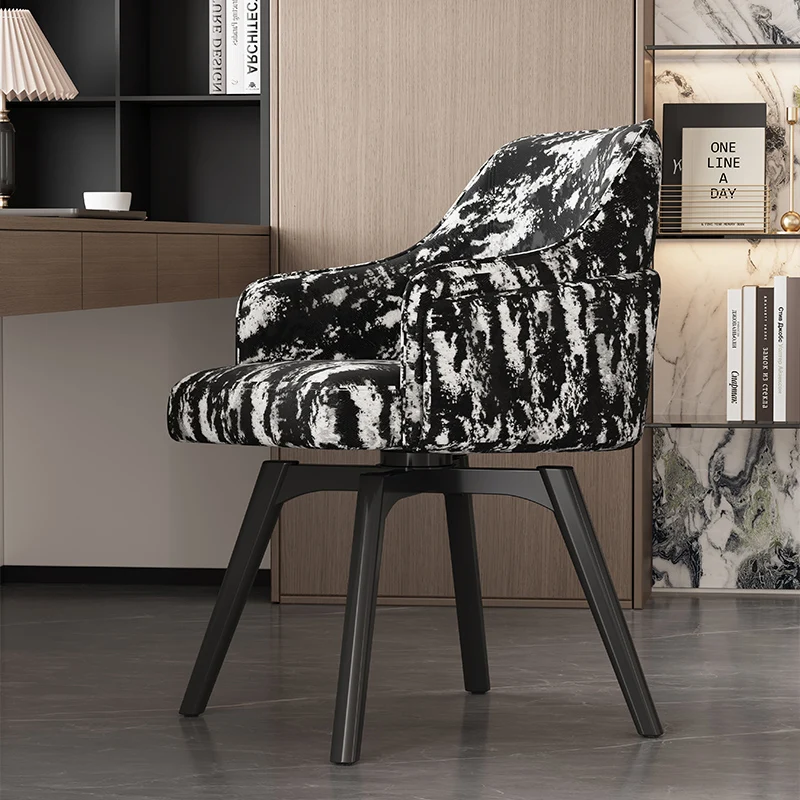 Luxury Swivel Office Chair with Armrests Modern Ergonomic Reception Bar Stool for Hotel Conference Living Room