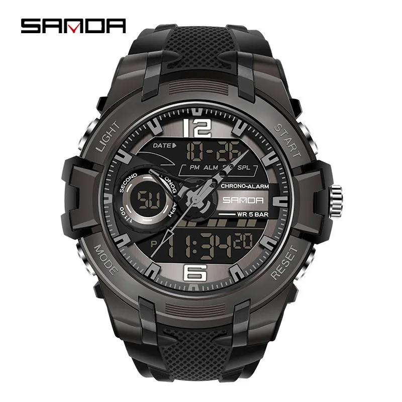 

Fashion Dual Display Wrist Watch Men Watches Top Brand Male For Clock Military Sport Wristwatch Outdoor Waterproof Sanda Hour