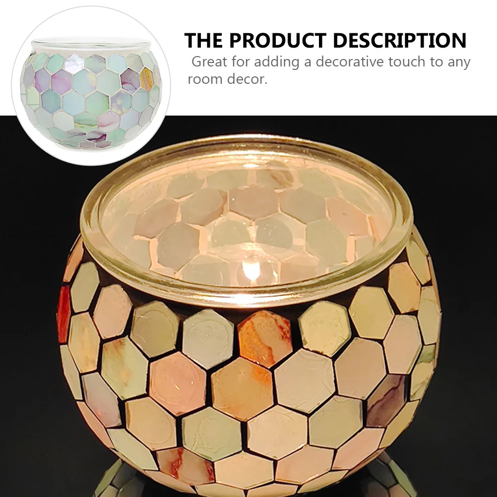 

Mosaic Cup Holder Candleholder Aromatherapy Candlesticks Decor Glass Ornament