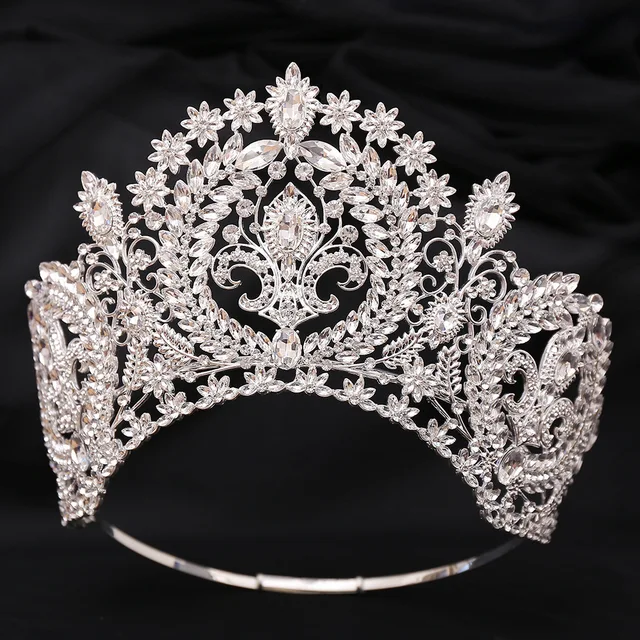 Miss Supranational Hair Crown Shiny Rhinestone Tiara Large Bridal