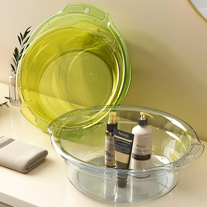 1 pz lavabo trasparente dormitorio studente lavabo portatile da viaggio lavabo in plastica per uso domestico