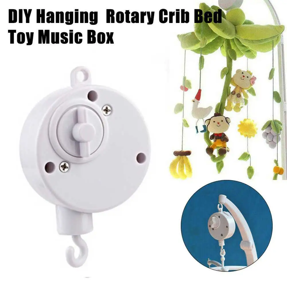 DIY Infant Bell Music Box baby Lullaby for Baby Cot Mobile Crib Bed Hanging Toy with Rotary Hook Pause Function Lovely Melody