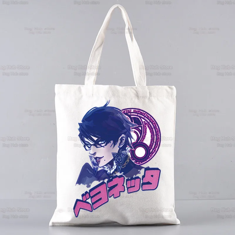 Game Bayonetta Shopper Bags Shopping Bag Tote Bag Shoulder Bag Canvas Bags Large Capacity College Handbag