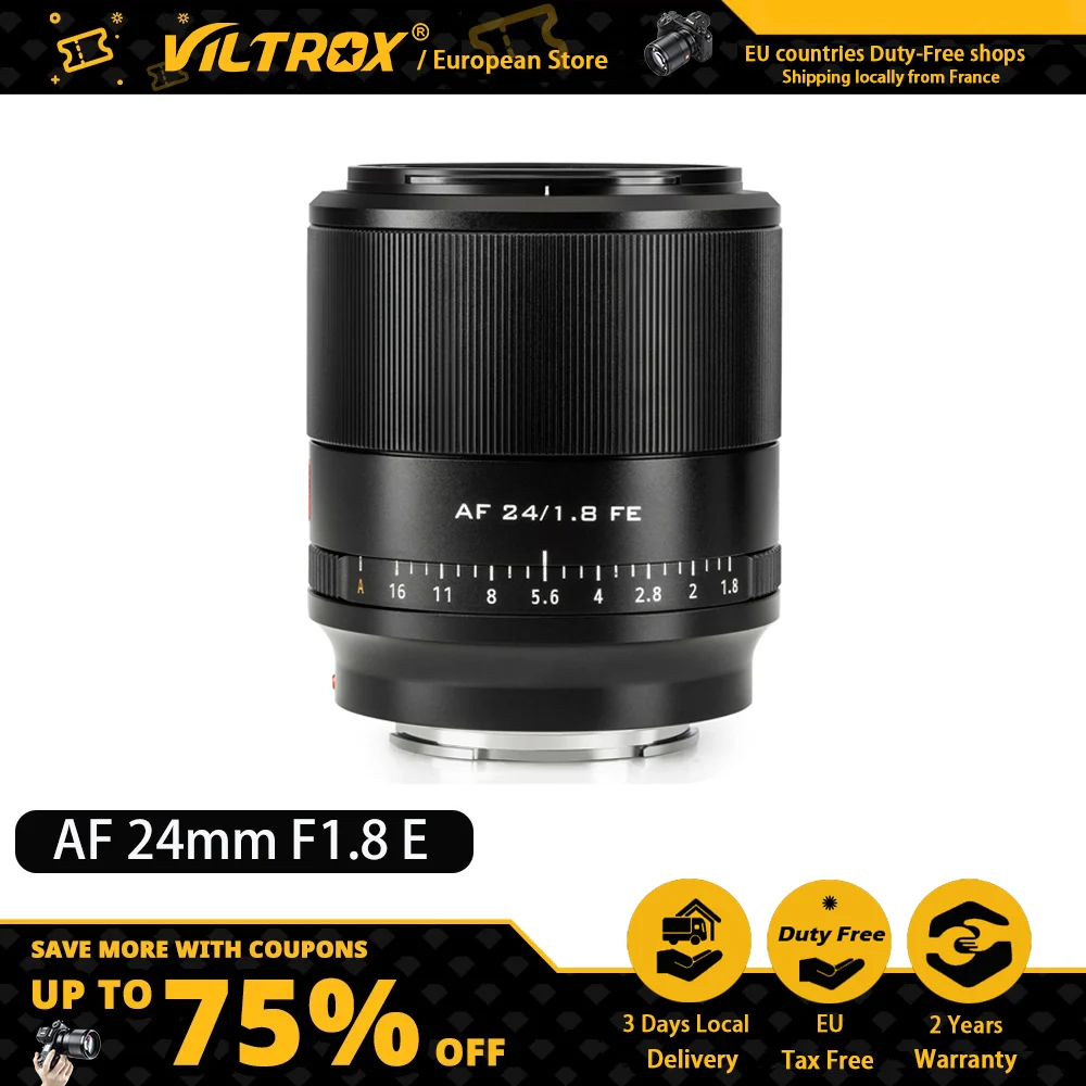 Viltrox 24mm F1.8 Sony Lens Auto Focus Camera Lens Full Frame Wide Angle Lens Large Aperture Lenses for Sony E Mount camera A7C