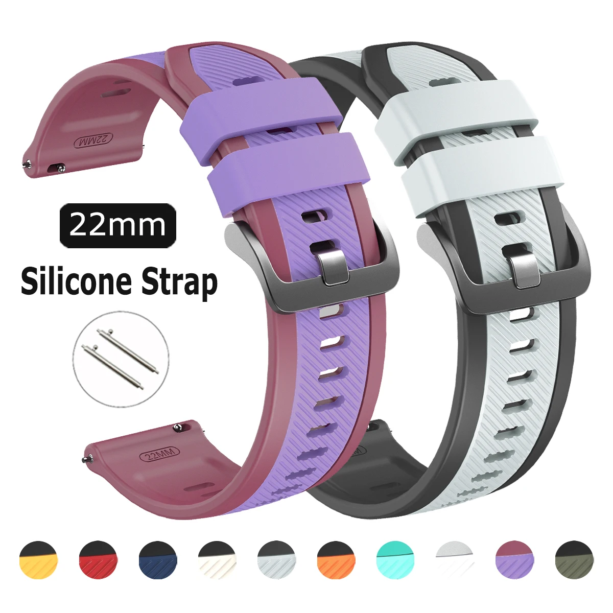 22mm Uhrenarmband für Redmi Watch 5 Active/Lite Silikon-Armband HUAWEI Watch GT6 Pro GT 5 4 3 2 46mm/Ultimate 2 Universelles Armband