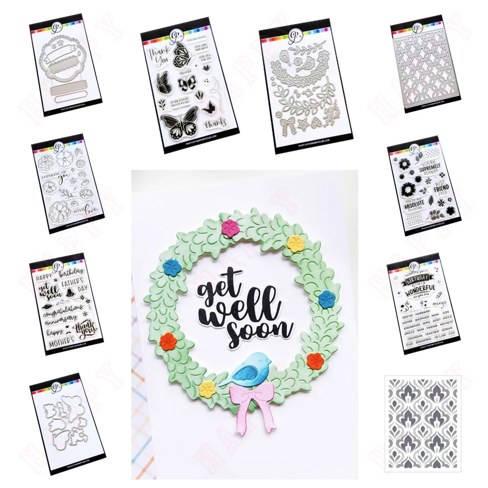 

2025 New Metal Cutting Dies Welcome Wreath Dies Stamps Stencils Diy Scrapbook Craft Paper Card Making Decor Embossing Molds