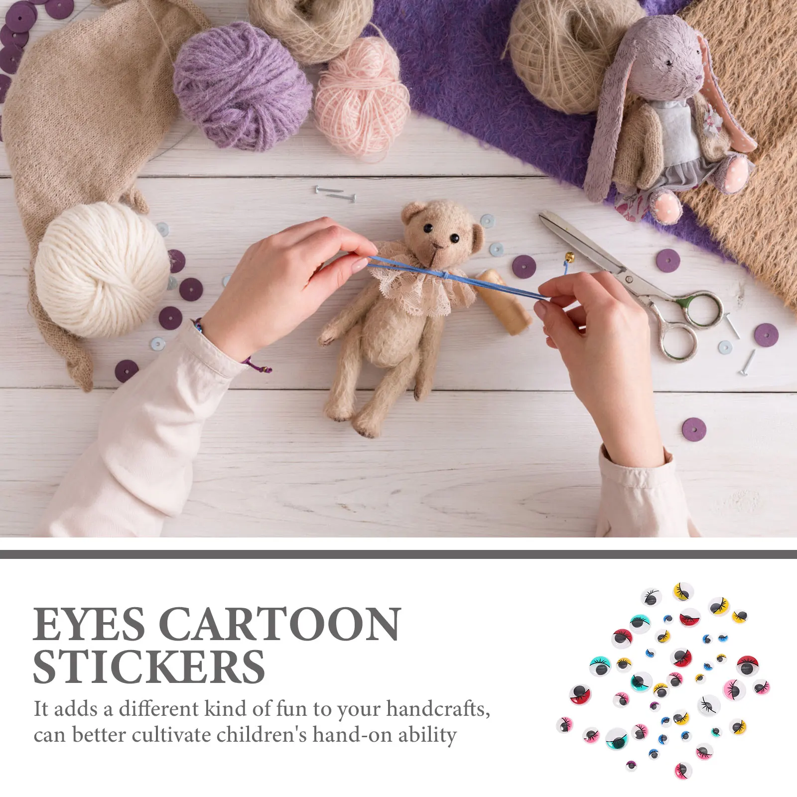 

84Pcs Colorful Moving Eyes Realistic Look Sticker Decals for DIY Paper Masks Models Cartoon Character Accessories