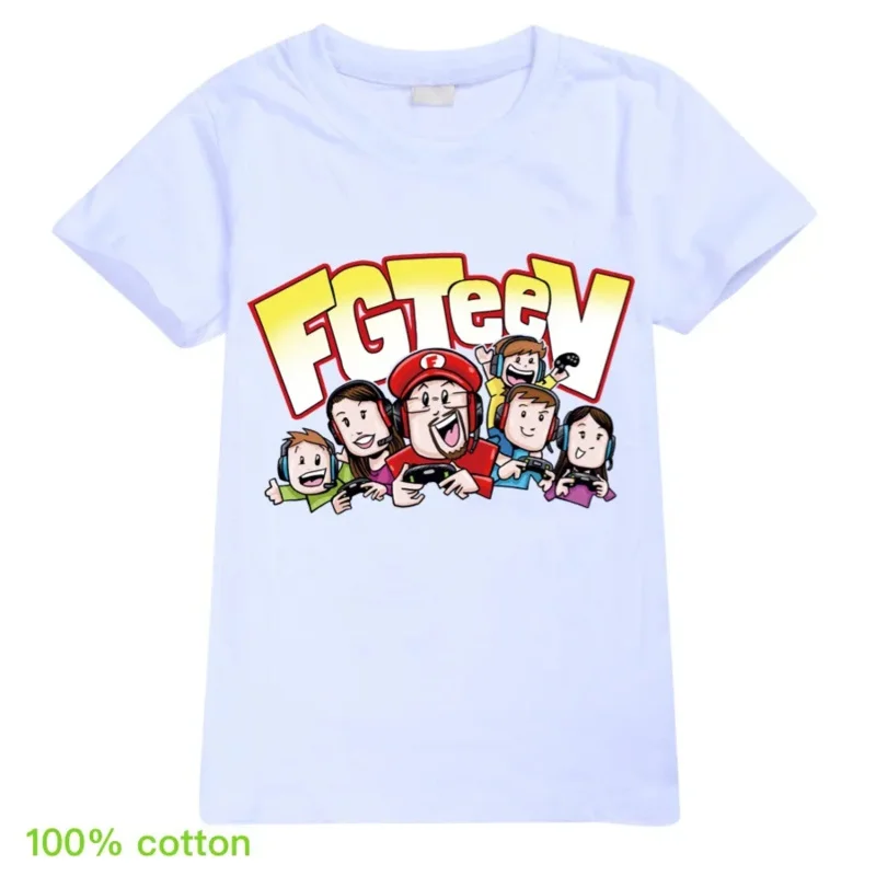 Fgteev 12 colors fgteev kids clothes boys and girls cotton T-shirts children fashion clothing summer tops unisex casual tees