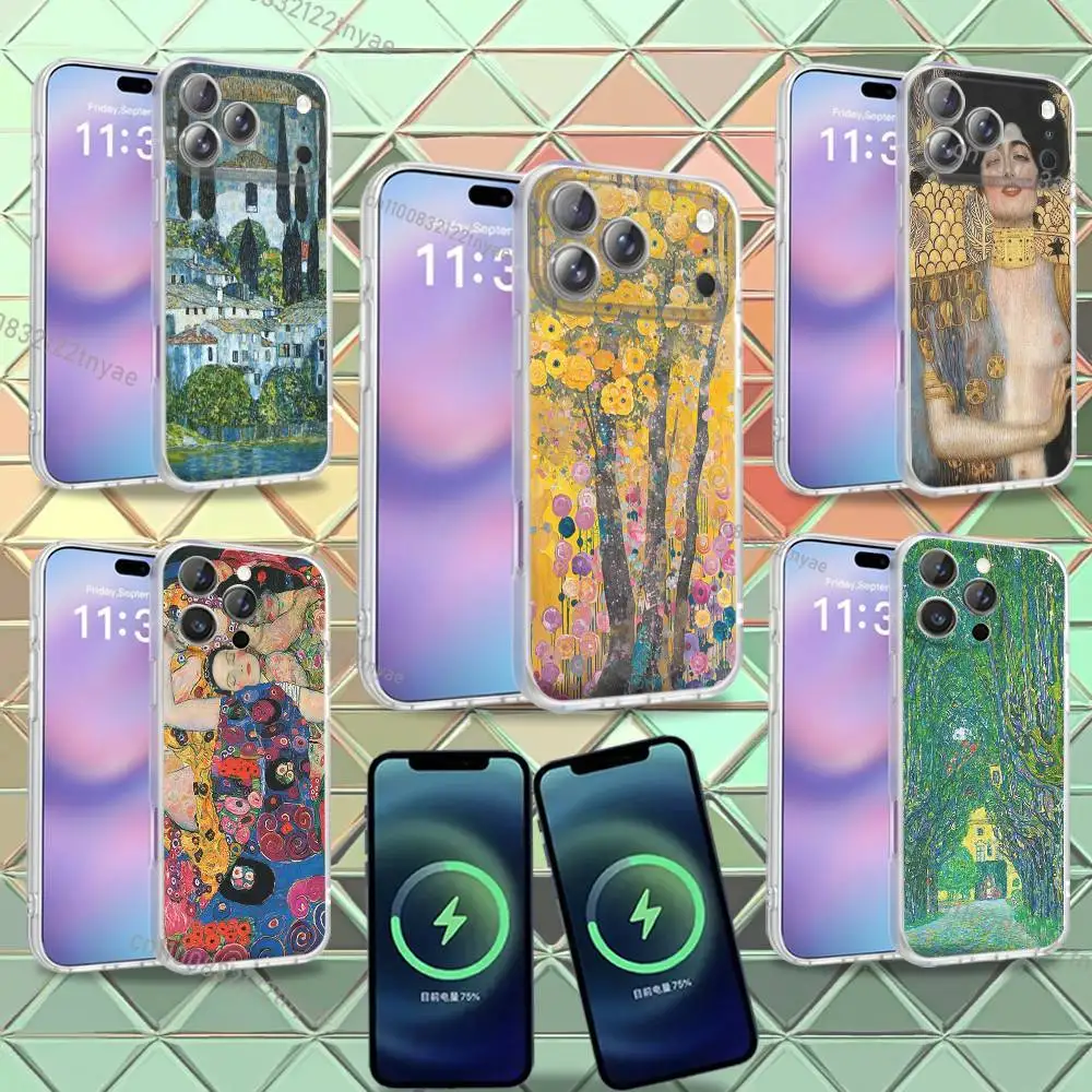 

The Kiss Gustav Klimt For iPhone 17,12,11,14,13,15,16,Plus,Air,Pro,Max,E,Mini for Magsafe Magnetic Frosted Phone Case