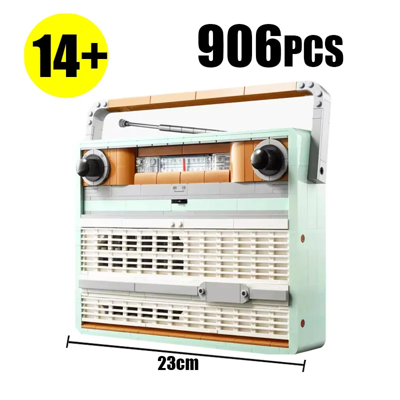 

DIY Creative 1970s Transistor Retro Radio Model Building Blocks(906pcs) - Educational Assembly Toys Decoration Birthday Gifts