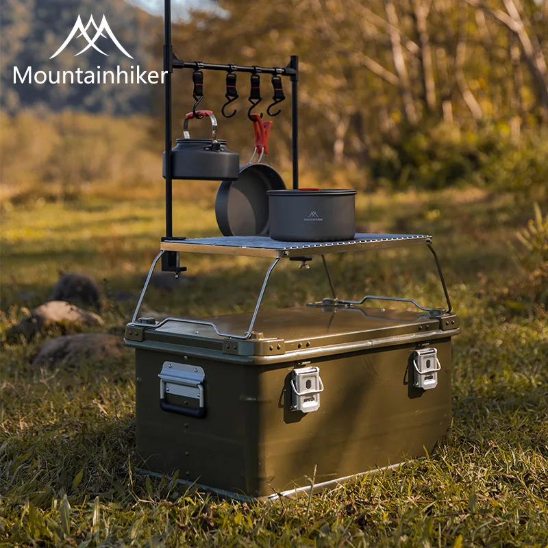 Mounthiker-Outdoor Camping Portable Folding Storage Box Army Green Black Aluminum Box Large Capacity Accessories