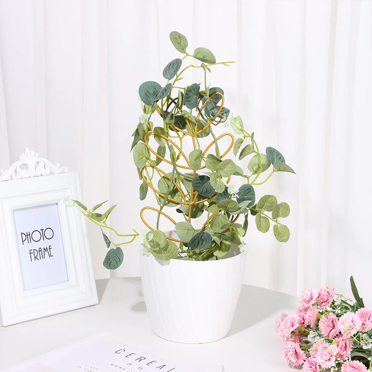 葉の形のガーデントレリスつる植物サポートクリエイティブ金属植物ステーク屋内屋外観葉植物つる花野菜