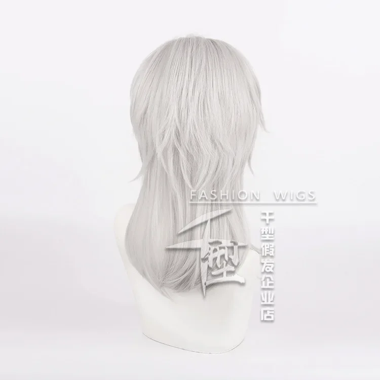 Japanese Anime Uzui Tengen Cosplay Wig Man Woman Silver Synthetic Hair Comic-Con Party Dress Up Wig Carnival Costume Accessories