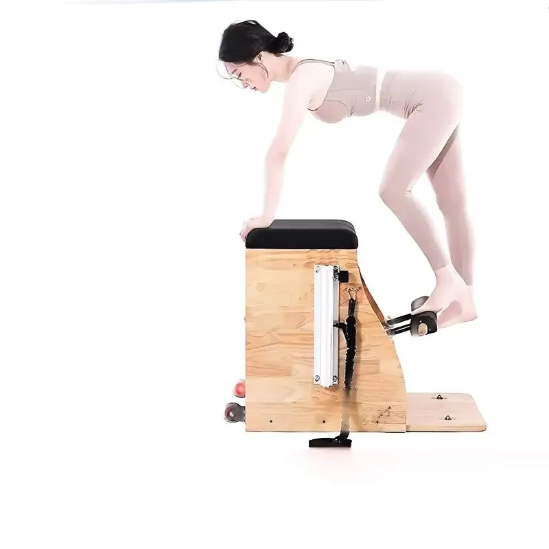 

YTYIN New Durable Adjustable Portable Maple/Oak Wood Step Chair Pilates Studio Reformer Gym Equipment Accessories For Body