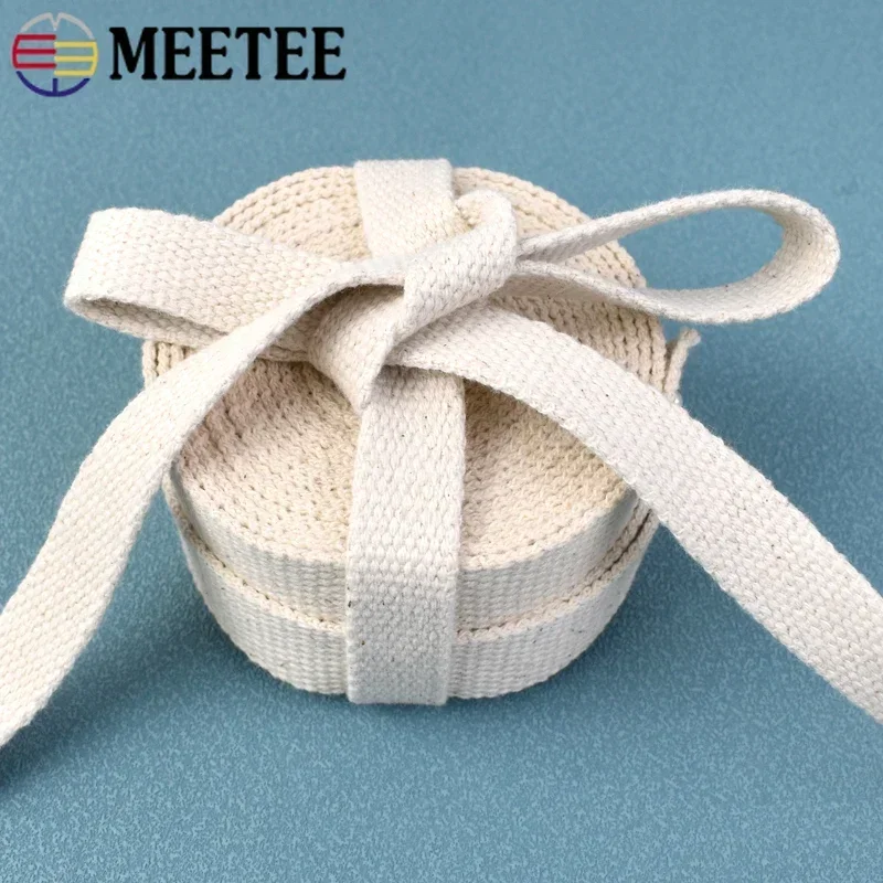 5/10M 10-50mm Cotton Webbing Tape for Backpack Strap Canvas Clothes Belt Sling Band DIY Sewing Decorate Ribbon Braid Accessories