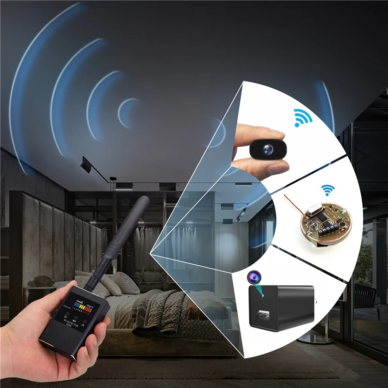 Anti Spy Wireless RF Signal Detector Bug GSM GPS Tracker Hidden Camera Eavesdropping Device Military Professional Version