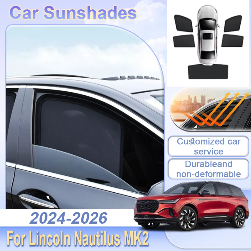 

Sunshades For Lincoln Nautilus MK2 CDX707 2024 2025 2026 Window Car Mesh Magnetic Sunscreen Privacy Curtains Auto Accessories