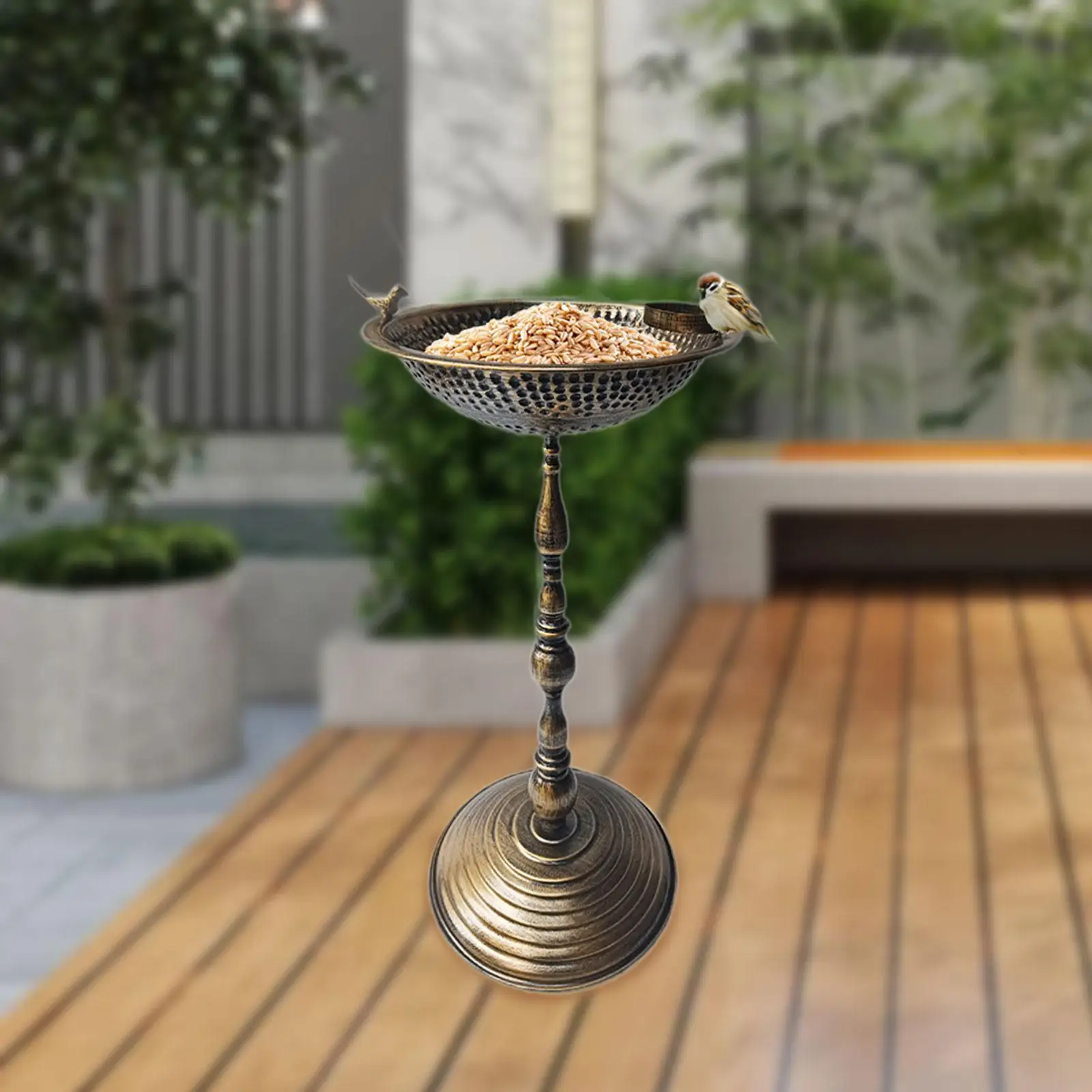 

Garden Bird Bath Versatile Round Base Design for Courtyard Yards Bird Lovers