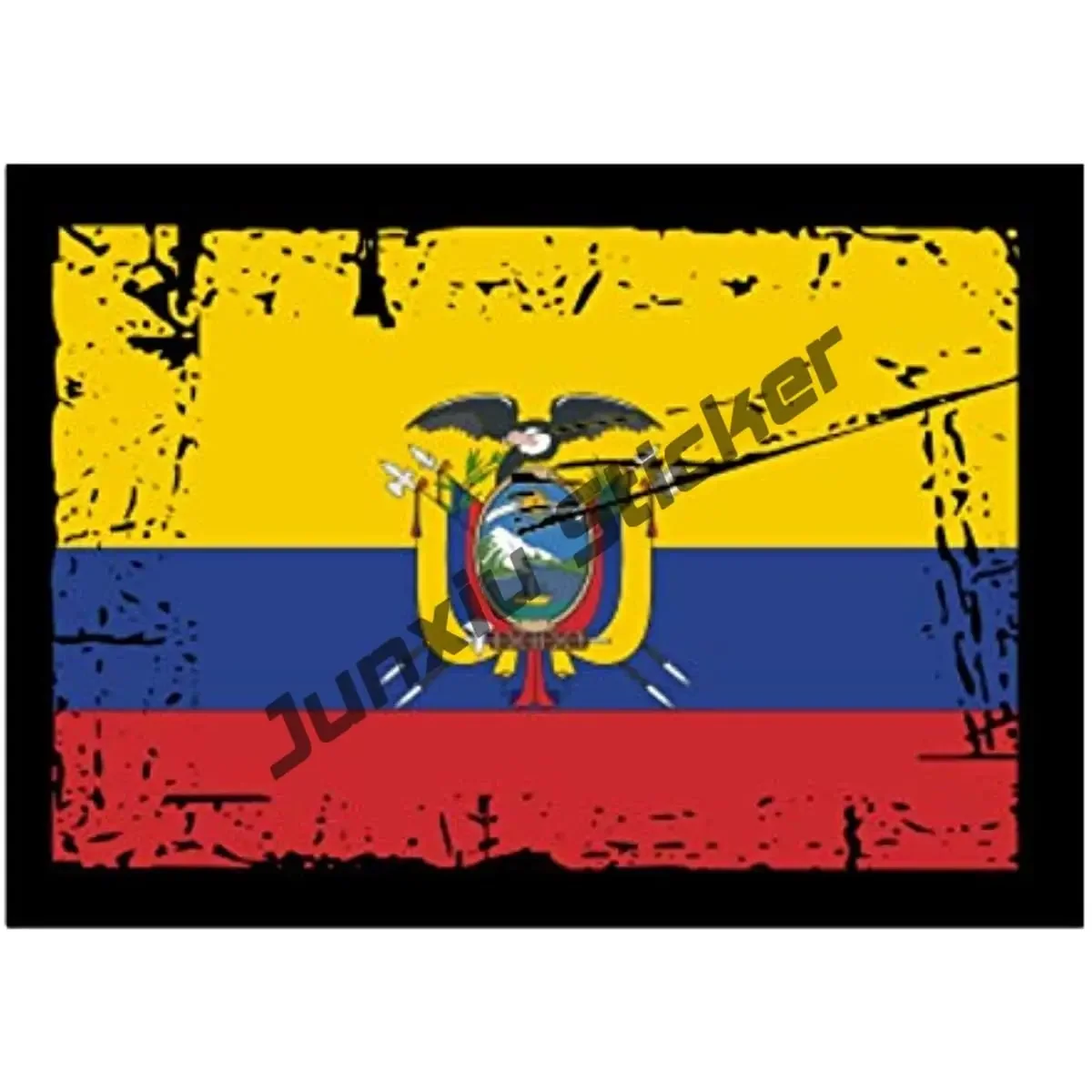 Map with Flag Inside Ecuador Sticker Decal Die Cut Vinyl Decal Waterproof Scratch-Proof Exterior Creative Stickers Accessories