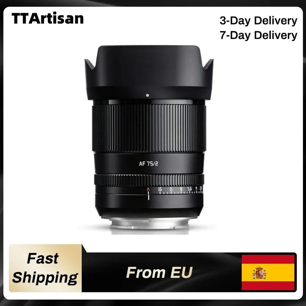 Objectif plein format TTArtisan 75 mm F2 autofocus pour appareils photo hybrides Sony A7M4, a6000, zve10, a6700, FX30, Nikon zfc, Z9, Z50, monture L