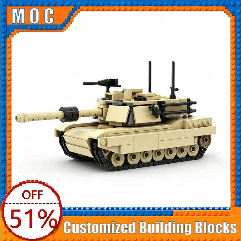 

614 PCS M1A2 Abrams Main Battle Tank Model Building Blocks Assembly Educational Toy Creative Collection Birthday Popular Gifts