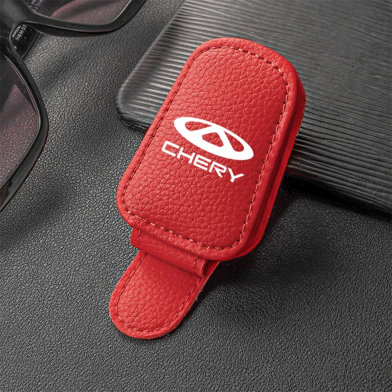 Car Eyeglass Holder Leather Also Hold Glasses Card for Chery Tiggo 8 9 7 5 5X 3X Arrizo 8 Fulwin T9 A8 T8 T10 T6 A9 E05 Omodas