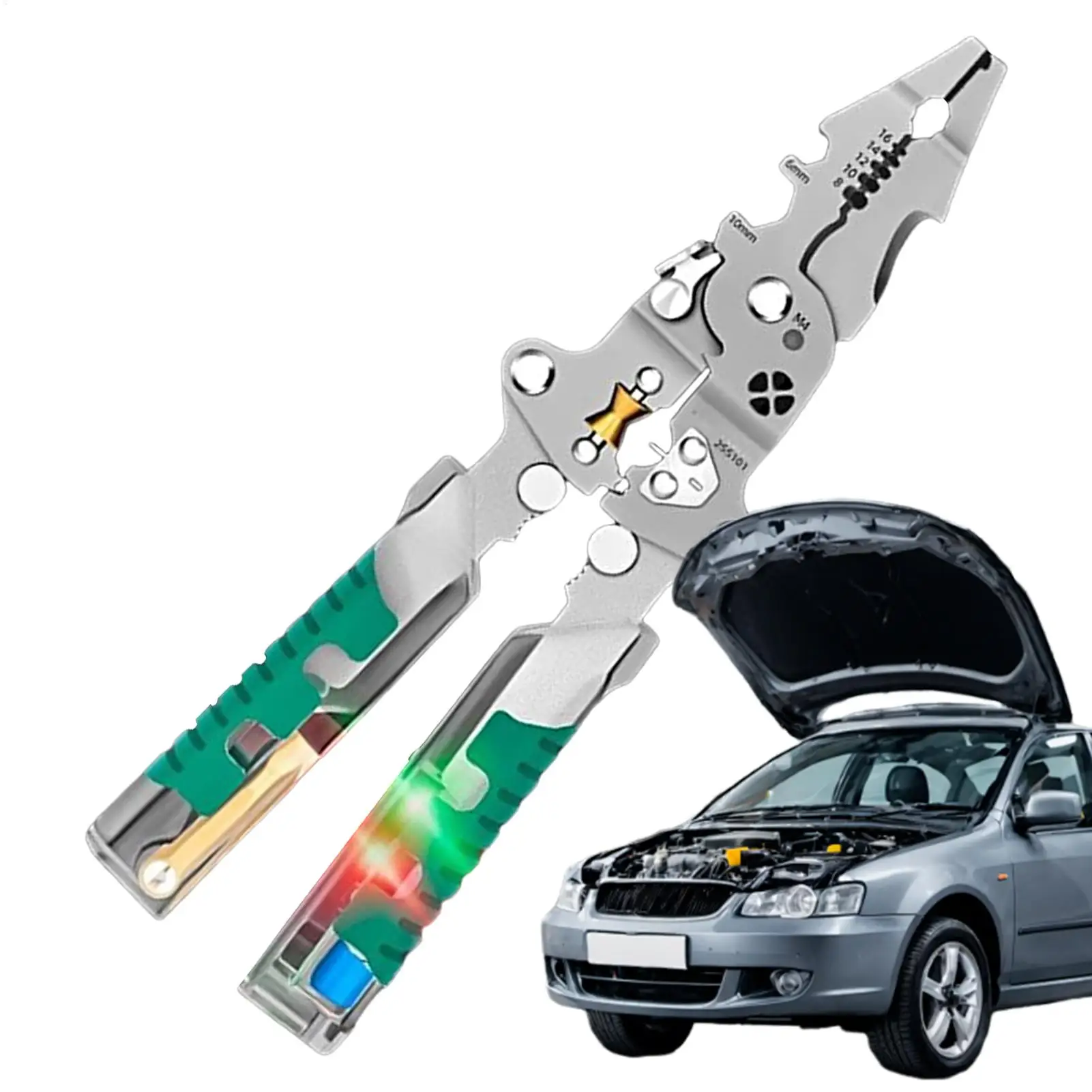 ワイヤーストリッパー-18-in-1-折りたたみ式-電圧テスター付き-ケーブルストリッパー-電気切断ツール-作業用-車修理-hvac-電気用