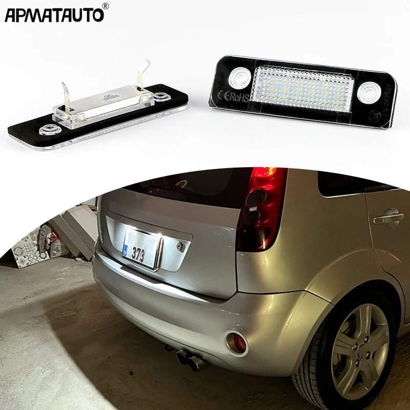 

Светодиодная лампа для номерного знака Ford Fiesta MK5 2001-2010, Fusion 2002-2012, Mondeo 1996-2000, автомобильная подсветка номерного знака, аксессуары Canbus