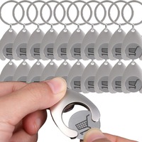 Portable Shopping Trolley Cart Token Keychain Charm Metal Cart Token Keyrings Handy Token Coin Insert Pendant Decoration Crafts