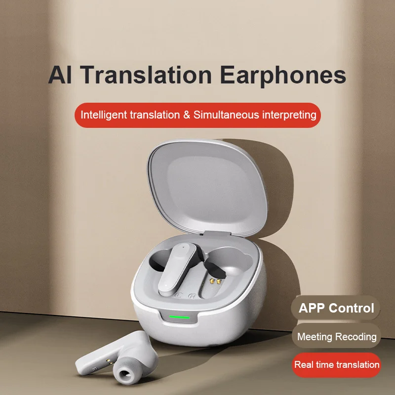 

Wireless AI Intelligent Translator Earphone Bluetooth 5.4 Real Time Translation Display Earbuds with App Control ANC ENC Headset