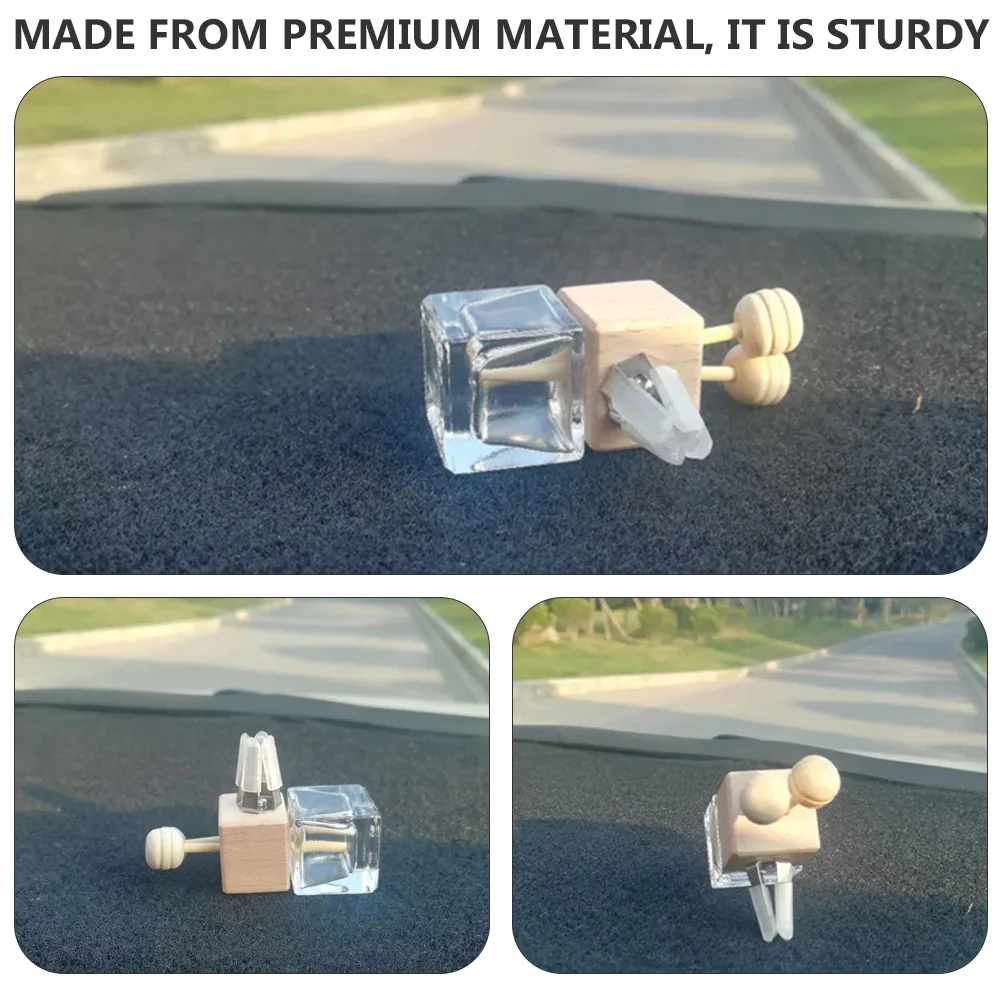 

4pcs Car Perfume Bottle 8ML Empty Glass Diffuser Bottles Decorative Air Purifier Essential Oils Container Sturdy Clear Solid