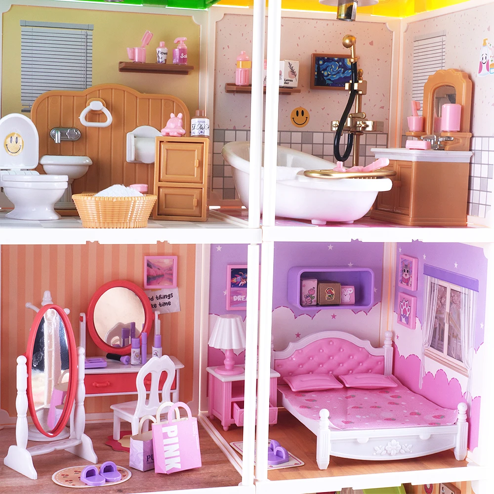 Miniatura 9 stili fai da te costruzione breadbox camera da letto bagno cucina soggiorno tema mini mobili set di montaggio creativo giocattolo 3D regalo