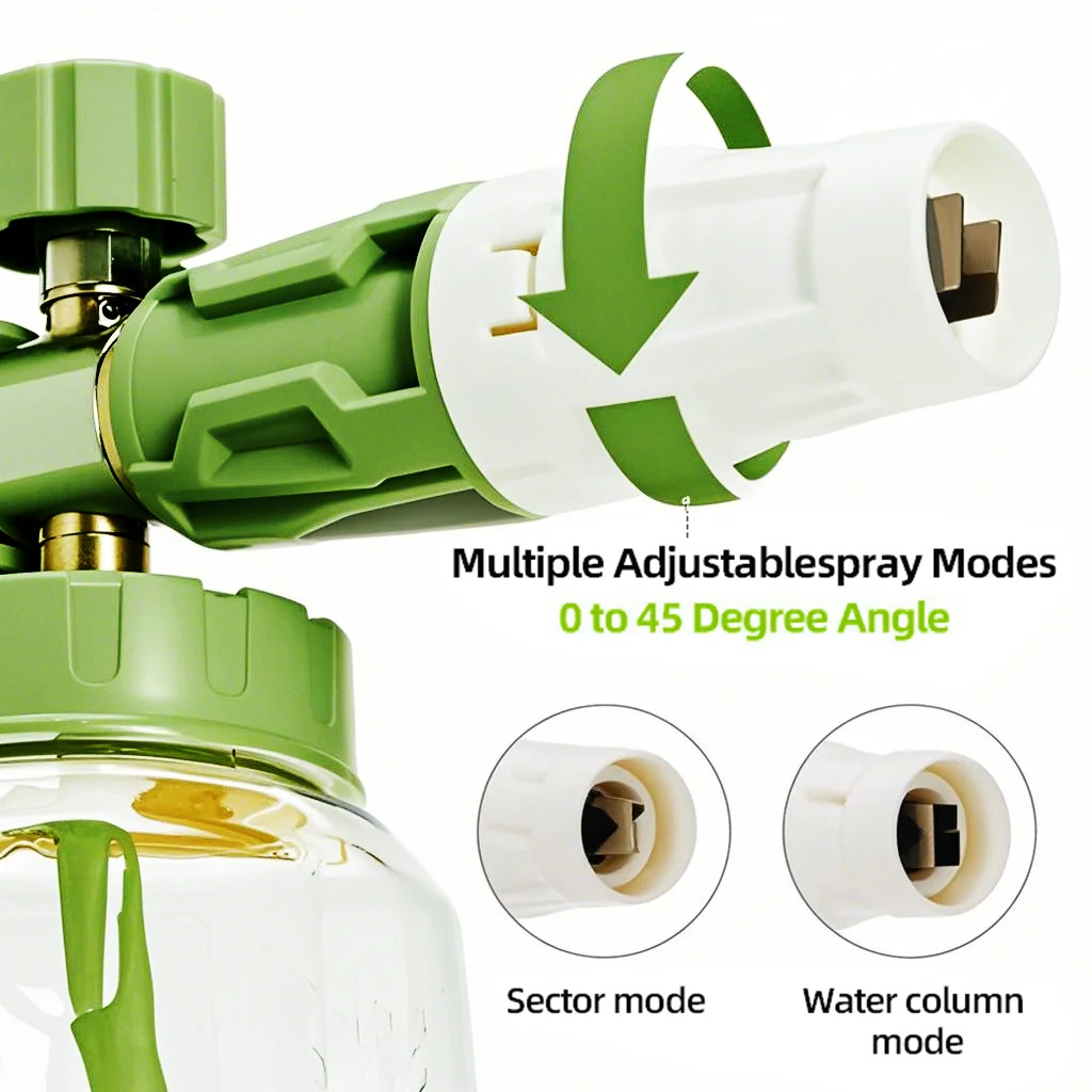 

1/4 Быстрое соединение 360° ° Вращающаяся распылитель высокого давления, регулируемая пенопластовая пушка для концентрации пенопласта для мойки автомобилей и садоводства