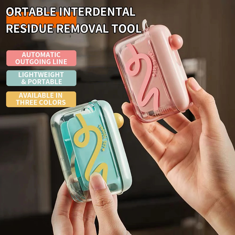 Automatic Pop-up Portable Dental Floss Box - High End Toothpick Thread for Portable Home Use - Ultra Fine Fental Floss Stick