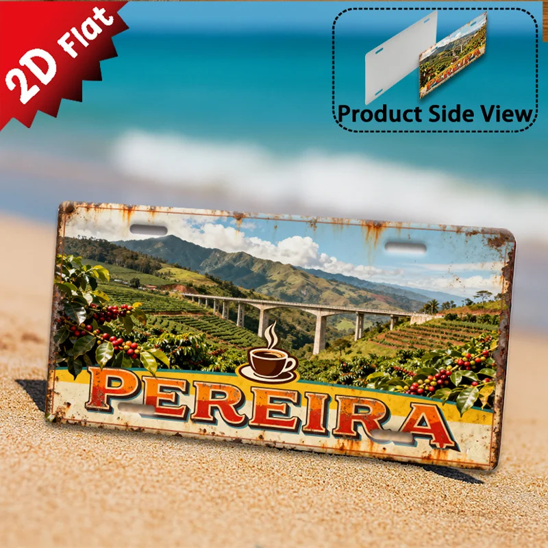 2D Flat, 2D Flat- 1 PEREIRA Metal Sign| Retro Area Decoration, 2D Flat Aluminum Wall Art(203 X 127cm), Perfect for Living Room,