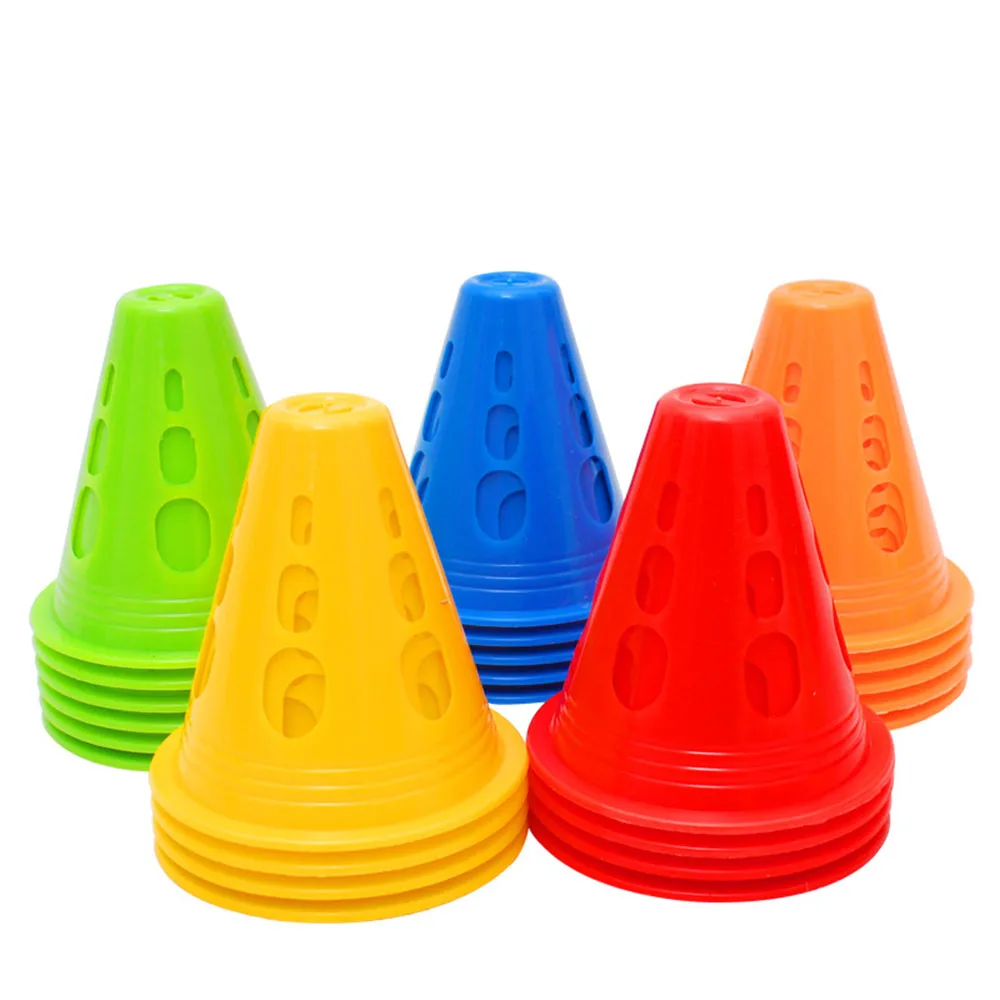 New 10Pcs/Lot Sport Football Soccer Rugby Training Cone Cylinder Outdoor Football Train Obstacles For Roller Skating