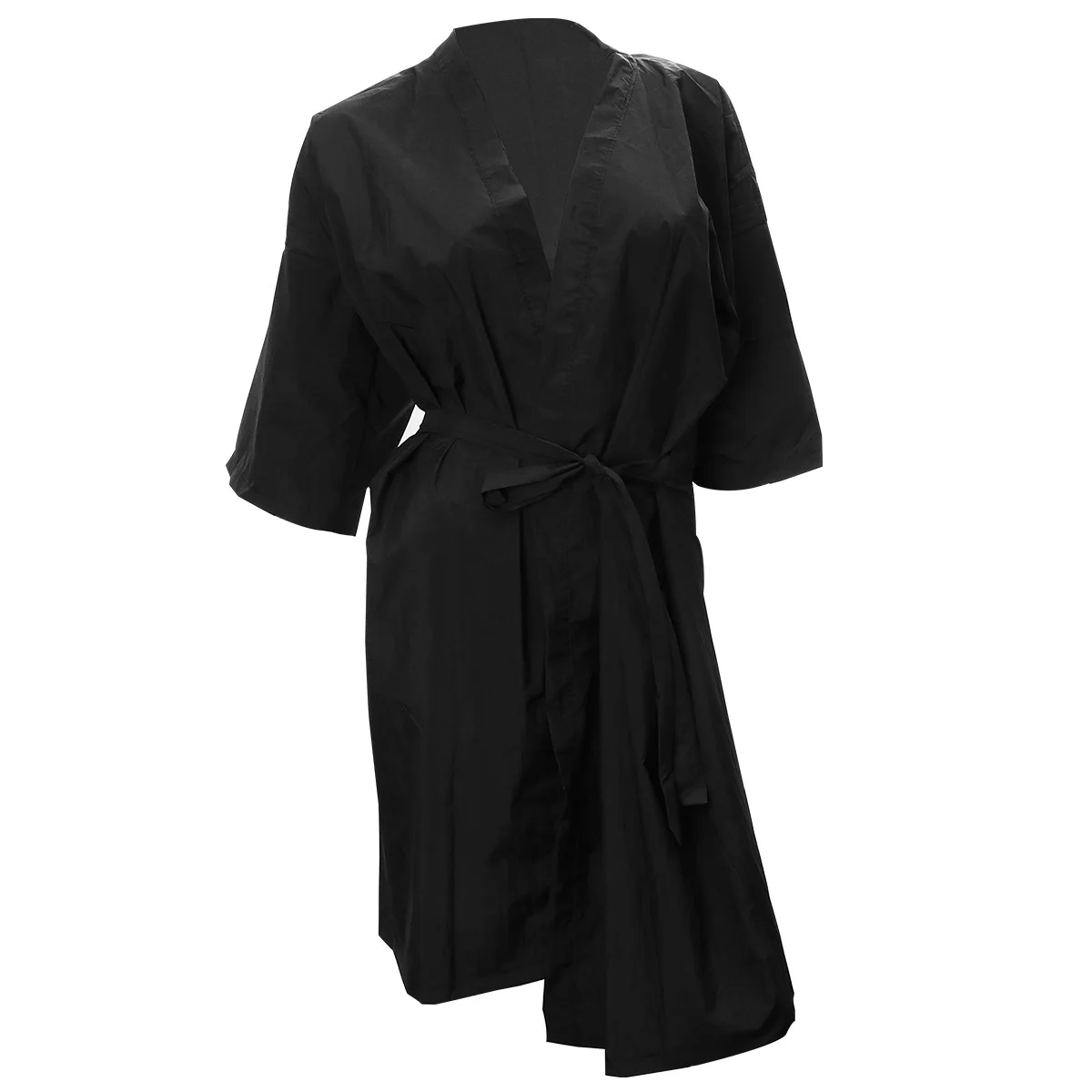 Guest Robe Bathrobe Silk Robes for Women Beauty Smock Hair Salon Makeup Black Shampoo Hairdressing Clothes SPA Cut Out